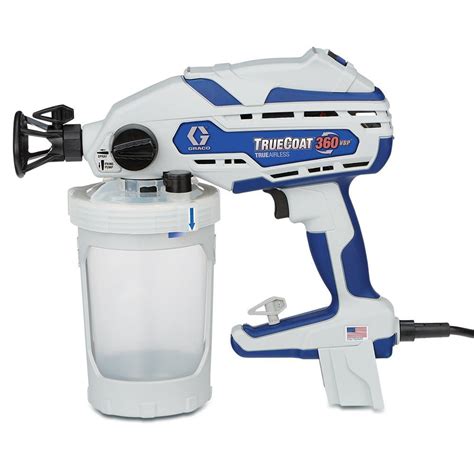Truecoat 360 vsp - The TrueCoat 360 Dual Speed Handheld Airless Sprayer is part of Graco’s DIY Series of sprayers. Designed for the DIY'er taking on smaller projects up to 2 gallons in size. Ideal for projects like doors, trim, interior walls, outdoor furniture, garage doors or fences. Get greater control with 2 speed settings; low for more detailed …